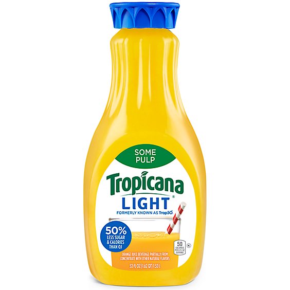Tropicana Trop50 Orange Juice Homestyle Some Pulp Chilled - 52 Fl. Oz.