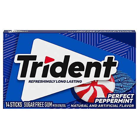 Trident Gum Sugar Free With Xylitol Perfect Peppermint - 14 Count
