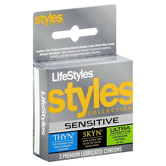 Lifestyles Styles Collection Sensitive Condoms - 3 Count