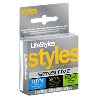 Lifestyles Styles Collection Sensitive Condoms - 3 Count