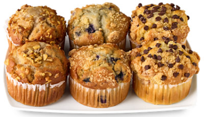 Chocolate Chip, Banana Nut & Blueberry Muffins 6 Count - Each - Image 1