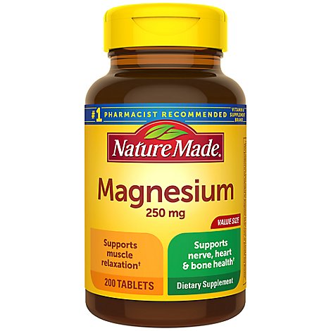 Nature Made Dietary Supplement Tablets Minerals Magnesium 250 mg - 200 Count