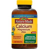 Nature Made Dietary Supplement Tablets Minerals Calcium Magnesium Zinc With Vitamin D - 300 Count - Image 2