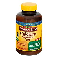 Nature Made Dietary Supplement Tablets Minerals Calcium Magnesium Zinc With Vitamin D - 300 Count - Image 1