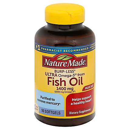 Nature Made 1400mg 1000mg Ultra Omega 3 Vs Fish Oil Liquid Softgels - 90 Count - Image 3