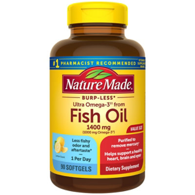 Nature Made 1400mg 1000mg Ultra Omega 3 Vs Fish Oil Liquid Softgels - 90 Count - Image 1