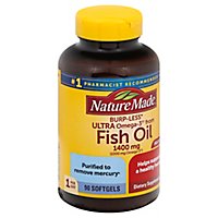 Nature Made 1400mg 1000mg Ultra Omega 3 Vs Fish Oil Liquid Softgels - 90 Count - Image 1