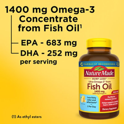 Nature Made 1400mg 1000mg Ultra Omega 3 Vs Fish Oil Liquid Softgels - 90 Count - Image 5