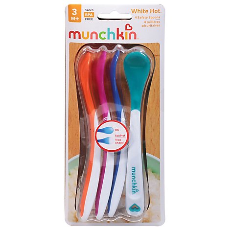 Munchkin Safety Spoons White Hot 3+ Months - 4 Package