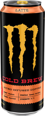 コーヒー Monster Monster Energy Java Nitro Cold Brew Latte Energy + Coffee - 13.5