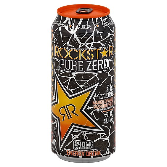 Rockstar Energy Drink Pure Zero Mango Orange Passion Fruit - 16 Fl. Oz.