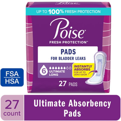 Poise Incontinence Pads 6 Drop Absorbency Incontinence Pads - 27 Count - Image 1