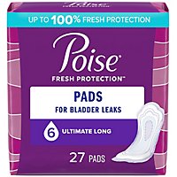Poise Long Incontinence Pads Ultimate Absorbency - 27 Count - Image 1