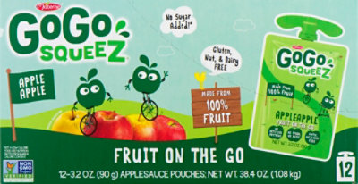 GoGo squeeZ Applesauce Apple Apple - 12-3.2 Oz - Image 2