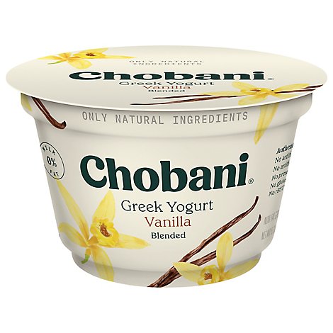 Chobani Yogurt Greek Non-Fat Blended Vanilla - 5.3 Oz