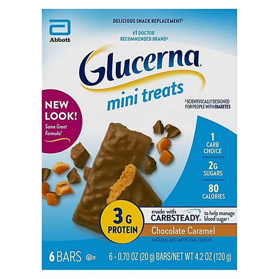 Glucerna Mini Treats Snack Bars Chocolate Caramel - 6-0.7 Oz
