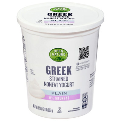 Open Nature Yogurt Greek Nonfat Strained Plain 32 Oz Safeway