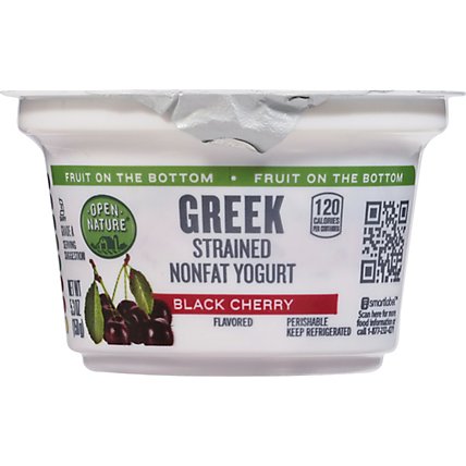 Open Nature Yogurt Greek Nonfat Strained Fruit on the Bottom Black Cherry - 5.3 Oz - Image 2