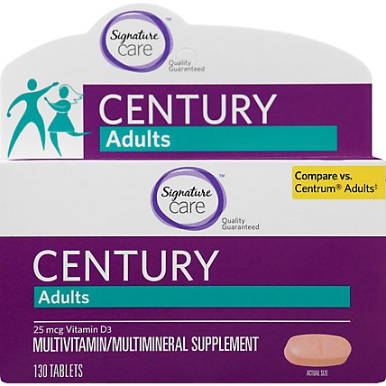 Signature Care CENTURY Adults Vitamin D 1000IU Dietary Supplement Tablet - 130 Count - Image 2