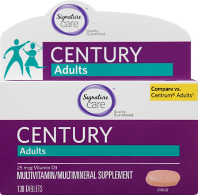 Signature Care CENTURY Adults Vitamin D 1000IU Dietary Supplement Tablet - 130 Count - Image 2