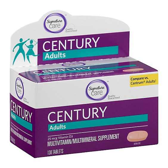 Signature Care CENTURY Adults Vitamin D 1000IU Dietary Supplement Tablet - 130 Count
