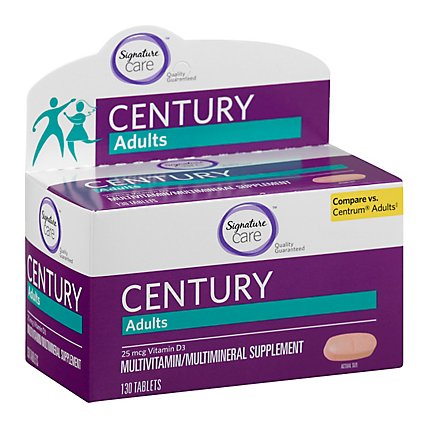 Signature Care CENTURY Adults Vitamin D 1000IU Dietary Supplement Tablet - 130 Count - Image 1