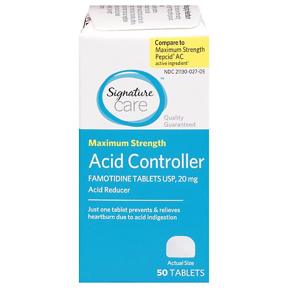 Signature Care Maximum Strength Acid Reducer Famotidine - 50 Count