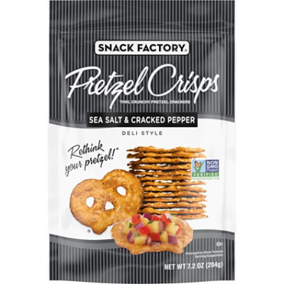 Snack Factory Sea Salt & Cracked Pepper Pretzel Crisps - 7.2 Oz
