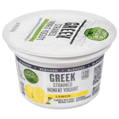 Open Nature Greek Yogurt 0% Milk Fat Lemon - 6 Oz