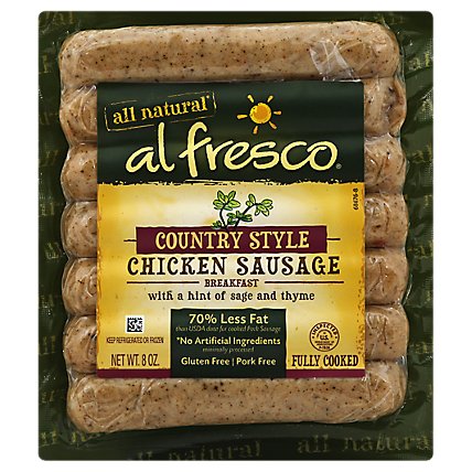 Al Fresco Country Style Fully Cooked Breakfast Chicken Sausage - 8 Oz - Image 1