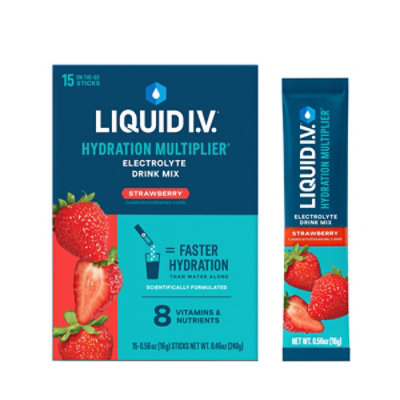 Liquid I.V. Hydration Multiplier Strawberry Electrolyte Powder Drink Mix - 15 Count