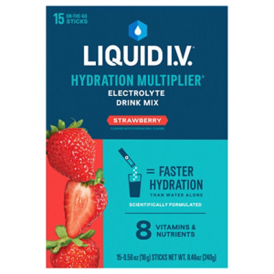 Liquid I.V. Hydration Multiplier Strawberry Electrolyte Powder Drink Mix - 15 Count - Image 3