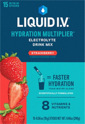 Liquid I.V. Hydration Multiplier Strawberry Electrolyte Powder Drink Mix - 15 Count - Image 2