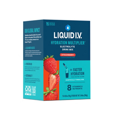 Liquid I.V. Hydration Multiplier Strawberry Electrolyte Powder Drink Mix - 15 Count - Image 3