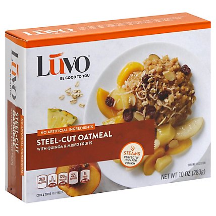 Luvo Frozen Meals Oat Meal Steel Cut With Quinoa & Mixed Fruits - 10 Oz - Image 1
