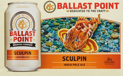 Ballast Point Beer Sculpin IPA India Pale Ale Cans 7.0% ABV - 6-12 Fl. Oz. - Image 2
