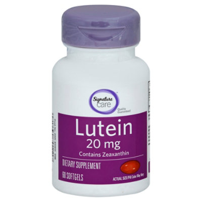 Signature Care Lutein 20mg With Zeaxanthin Dietary Supplement Tablet - 60 Count