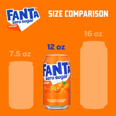 Fanta Zero Soda Pop Orange Flavored In Can - 12-12 Fl. Oz. - Image 2