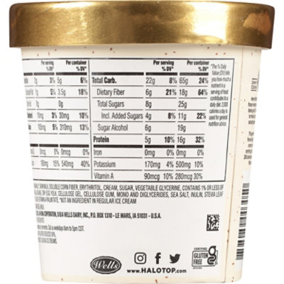 Halo Top Low-Calorie Vanilla Bean Light Ice Cream Pint - 16 Fl. Oz. - Image 3