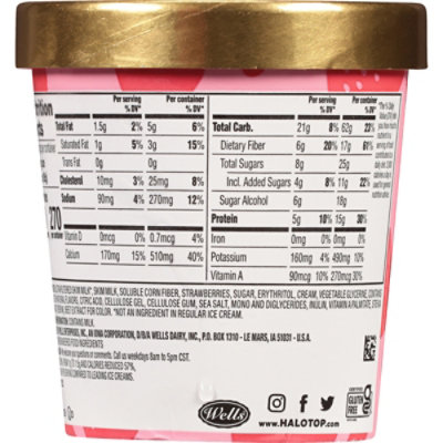 Halo Top Strawberry Light Ice Cream Summer Frozen Dessert - 16 Fl. Oz. - Image 3