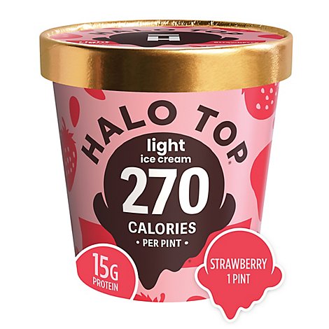 Halo Top Ice Cream Light Strawberry - 1 Pint