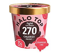 Halo Top Strawberry Light Ice Cream Summer Frozen Dessert - 16 Fl. Oz.