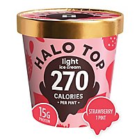 Halo Top Strawberry Light Ice Cream Summer Frozen Dessert - 16 Fl. Oz. - Image 1