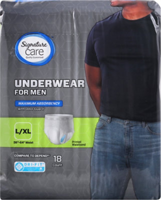 Signature Select/Care Incontinence Protective Underwear For Men Large/Extra Large - 18 Count - Image 1