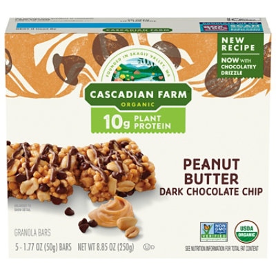  Cascadian Farm Organic Protein Bars Chewy Peanut Butter Chocolate Chip - 5-1.77 Oz 