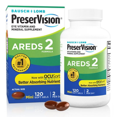 PreserVision AREDS 2 Formula + Multivitamin - Eye Vitamin Softgels - 120 Count - Image 1