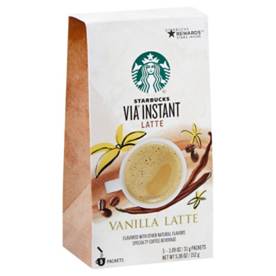 Starbucks VIA Instant Coffee Latte Vanilla Packets - 5-1.09 Oz - Image 1