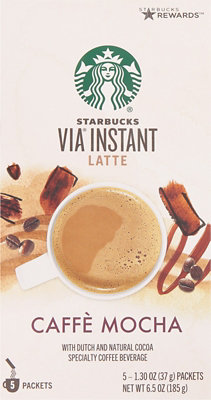 Starbucks VIA Instant Coffee Latte Caffe Mocha Packets - 5-1.3 Oz - Image 2