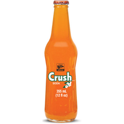 Crush Orange Made in Mexico Soda Glass Bottle -  12 Fl. Oz.