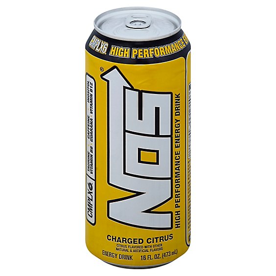 NOS Energy Drink High Performance Charged Citrus - 16 Fl. Oz.